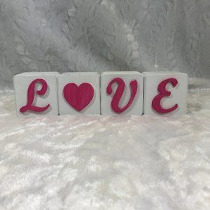 Love 4 blocks shelf sitter valentine decor solid
